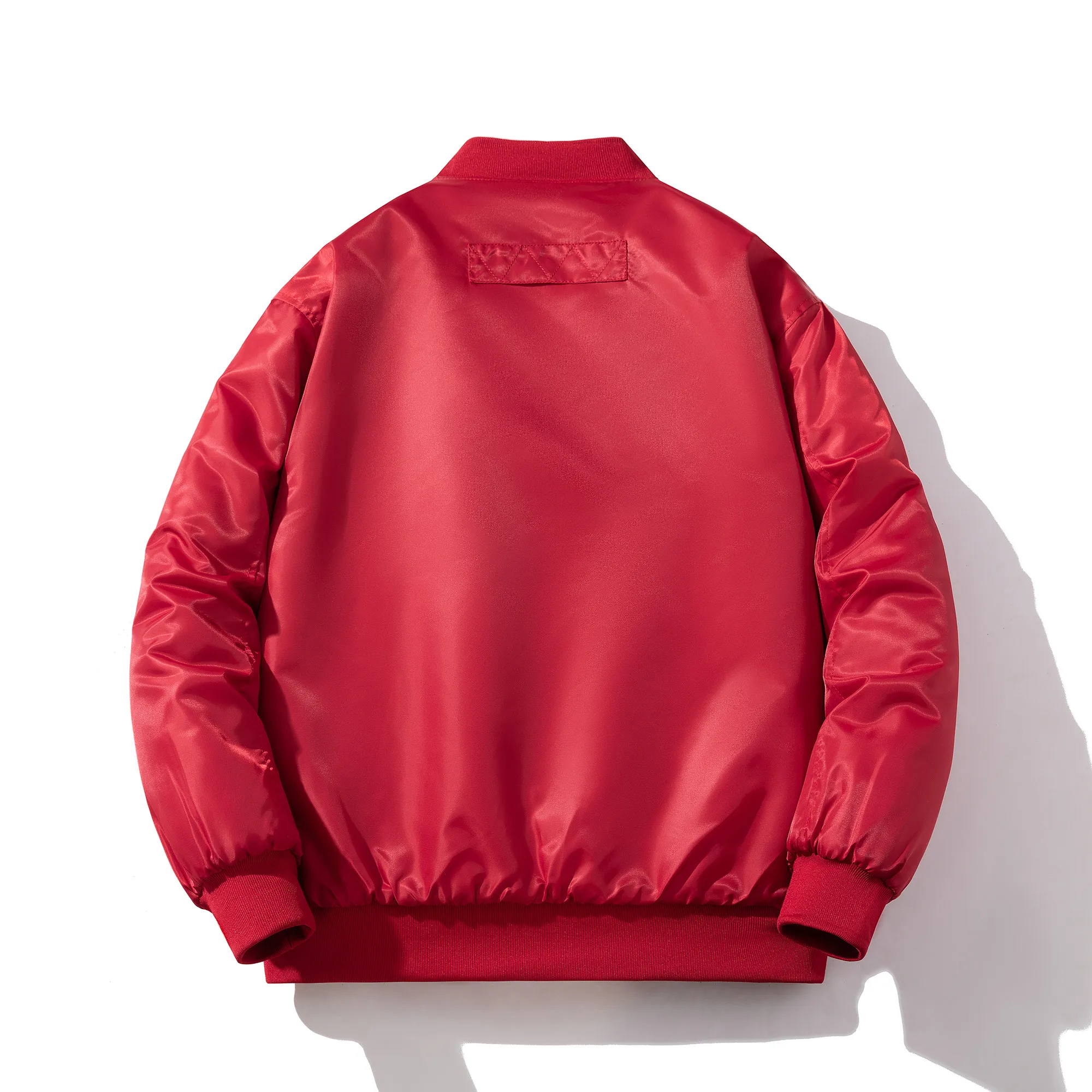 American-Style Casual Embroidered Bomber Jacket Men and Women Couple's Big Red Loose Baseball Cotton-Padded Thickened