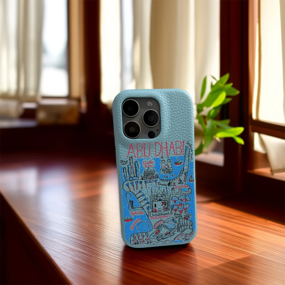 حافظة هاتف عاصمة ABU DHABI لهاتف آيفون 16 15 14 plus 13 12 11 pro max حافظة فاخرة مضادة للسقوط فوندا حافظات جرافيتي حضرية carcasa