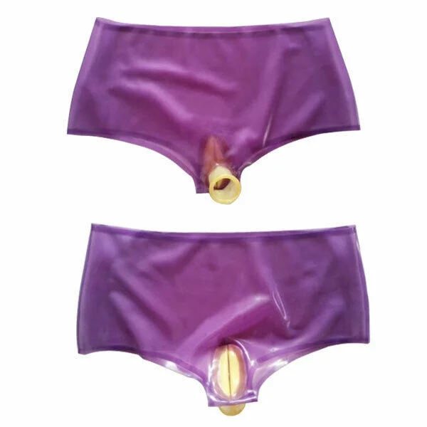 

Latex Rubber Gummi Shorts Kostüm pants Ganzanzug Latex-Shorts Masquerade ball Purple