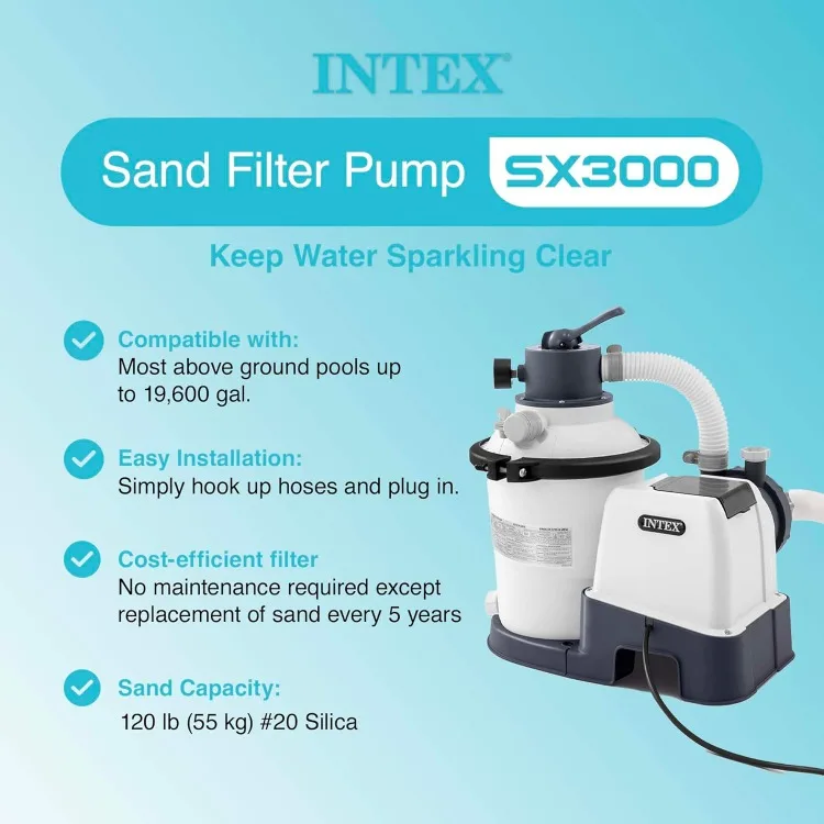 26651EG 3,000 GPH Above Ground Pool Sand Pump with Automatic Timer