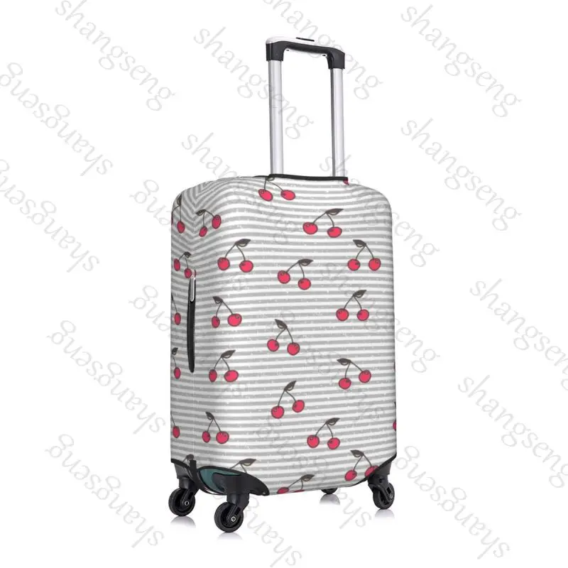 Cute Cartoon Cherry Pattern Travel suitcase protective case, suitcase cover, elastic protection, washable Luggage cover 18-32 in