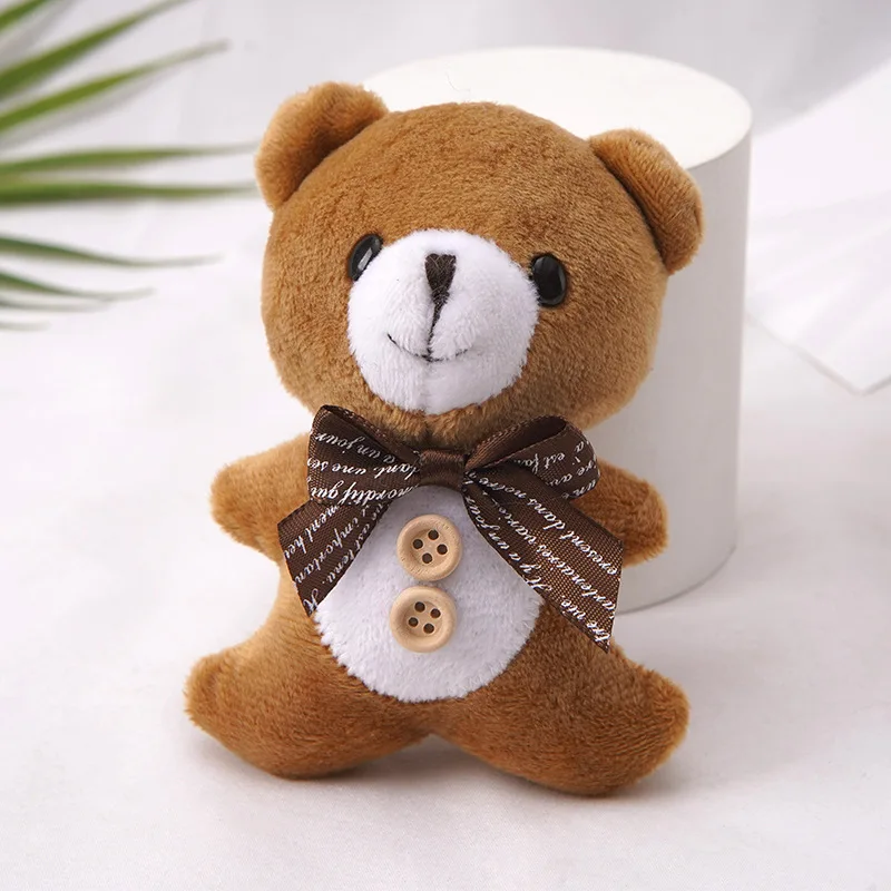 11cm Cute Bear Plush Keychain Pendant Kawaii Cartoon Key Ring Plush Dolls Toy Kids Girls Bag Car Key Pendant Gifts For Children