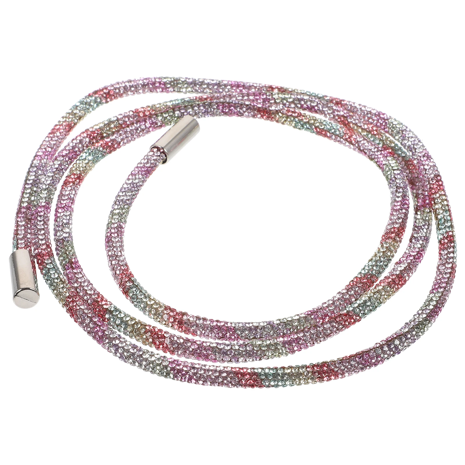 

Rhinestone Round Lanyard 120cm 6mm Pink Yellow Green Round Rhinestone Shoe Lace Mix Shoe Lace DIY Clothing Rope Glass