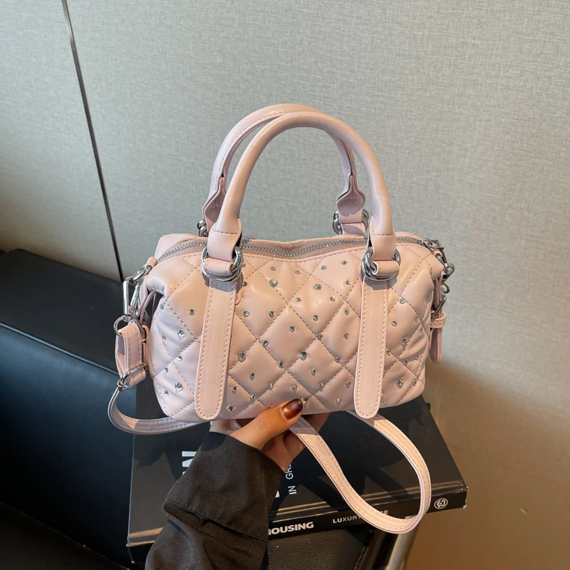 Light Luxury Rhinestone Women Handbags New Exquisite Fashion PU Leather Crossbody Bag Classic High Quality One Shoulder Pack
