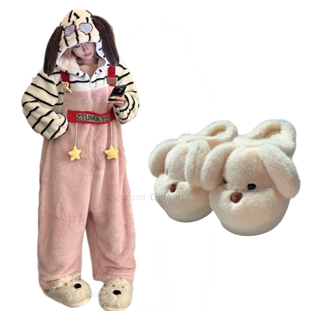 

Adults Onesie Cartoon Cute Dog Women's Hooded Sleepwear Kigurumi Unicorn Winter Cosplay Christmas Party Loungewear Men Slipper
