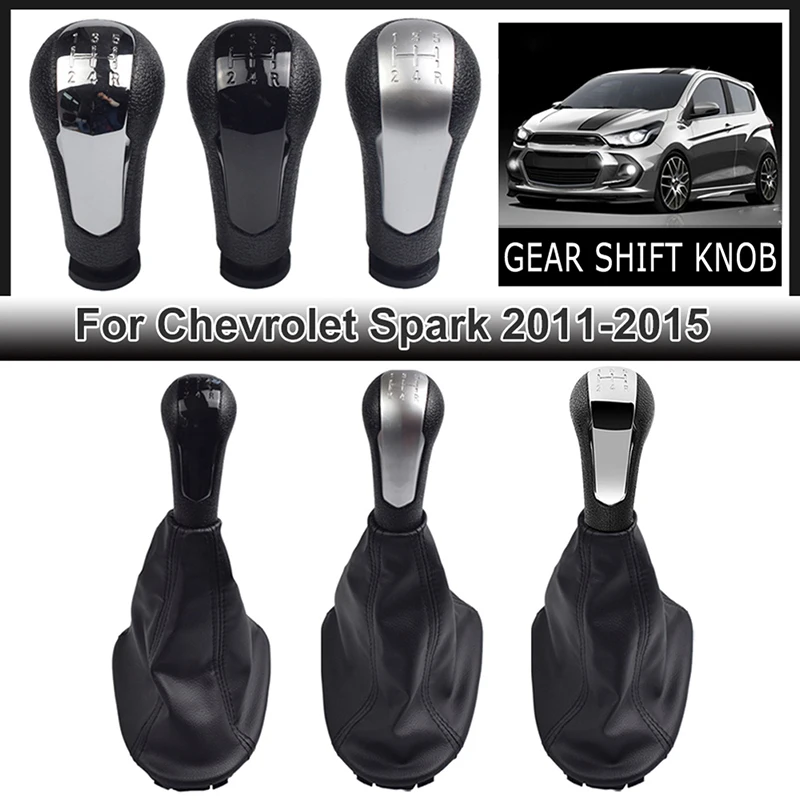 5 Speed Car Manual Gear Shift Knob Shifter Level Gaiter Boot Cover Fit For Chevrolet Holden Barina Spark (M300) 2011 2012-2015