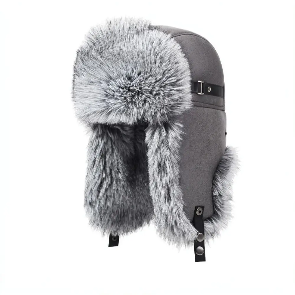 Luxury Mens Winter Trapper Hat Real Raccoon Warm Earflap Cap Thickened Bomber Headgear Outdoor Sports Skiing Thermal Gear