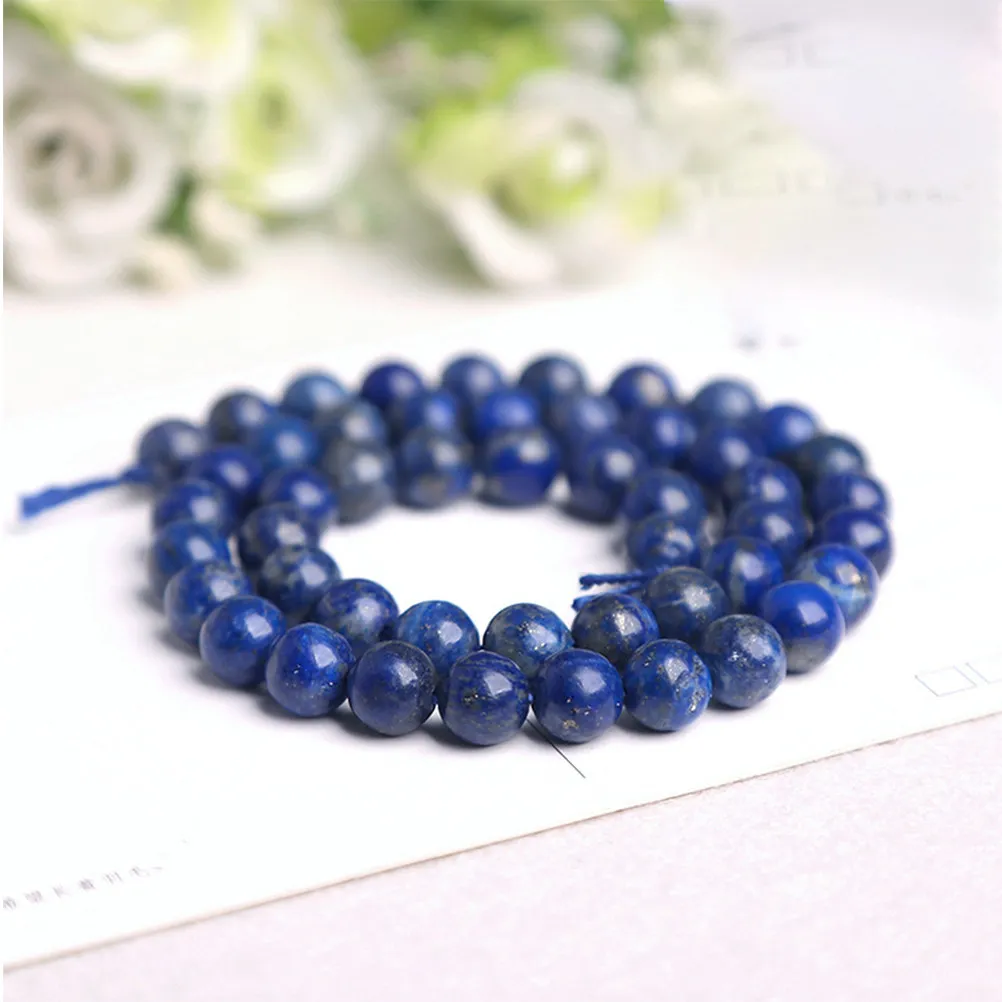 Lapis Lazuli Loose Beads Set Blue Gemstone Beads for DIY Bracelet Necklace Jewelry Making Adult Kids Crafts
