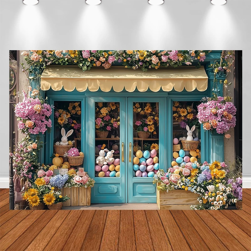 LS Photography Background Spring Easter Garden Floral House Child Birthday Party Cake Smash Portrait Decor Backdrop Photo Studio