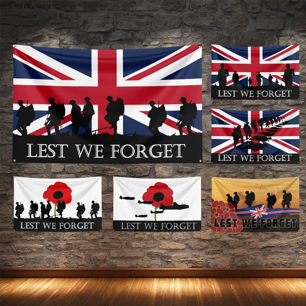 Lest We Forget UK Flag Polyester Digital Printing Banner