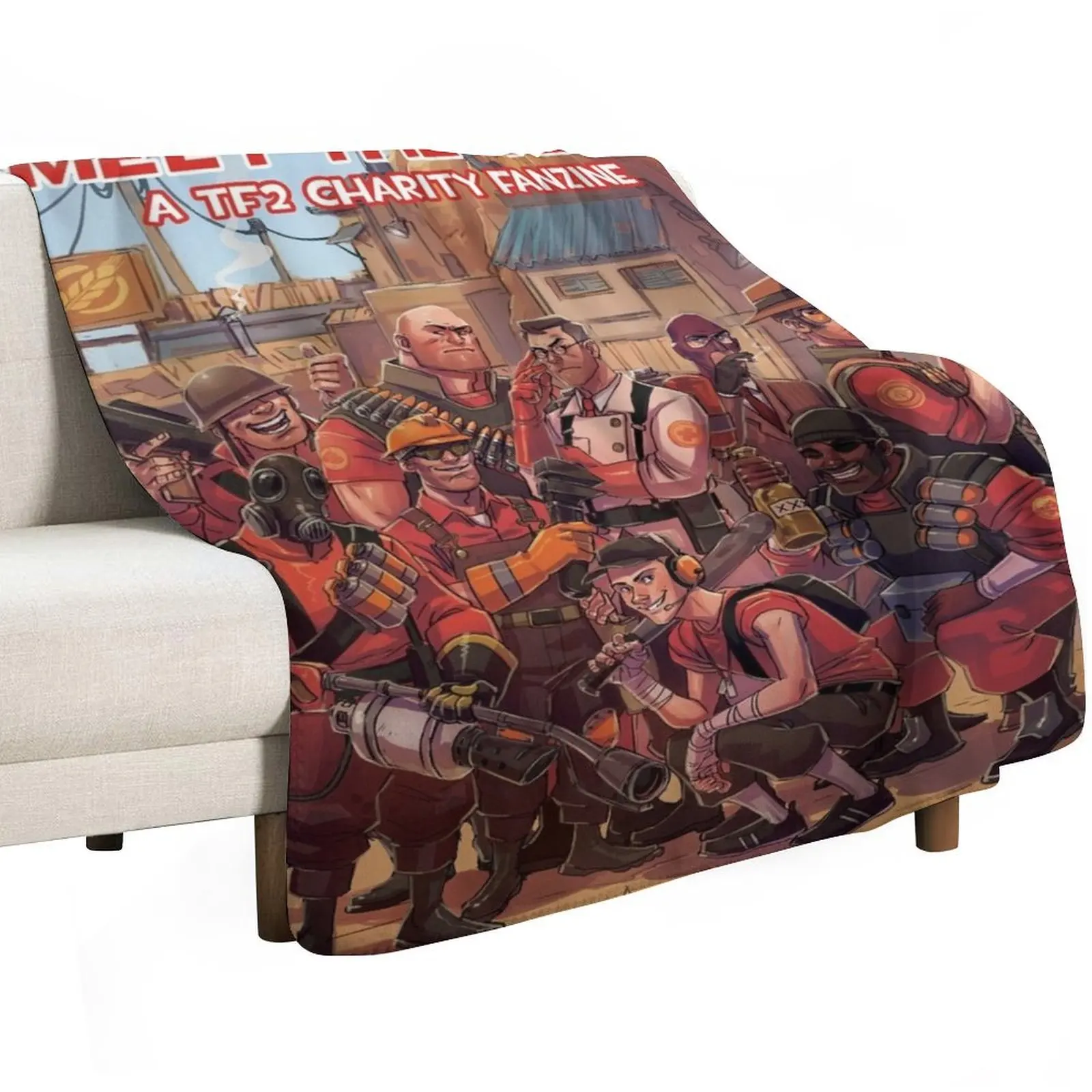 Team Fortress 2 Meet The Team Throw Blanket Custom Luxury Brand Kid'S Single Plush Blankets