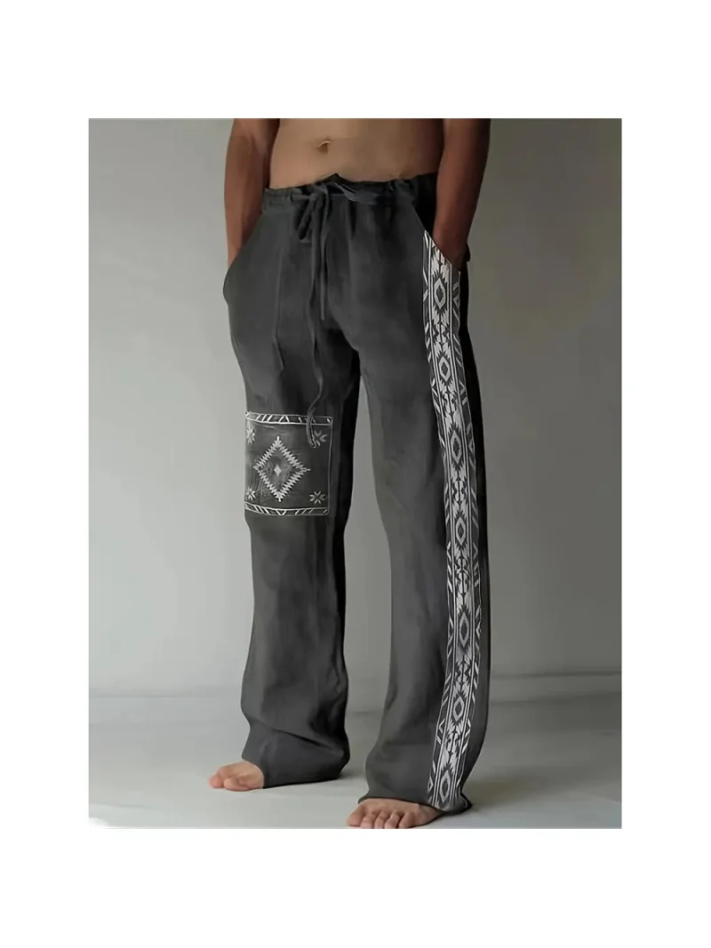 Hawaii vacation casual pants coconut tree 3D printed men's fashionable men's loose casual pocket drawstring sports pants