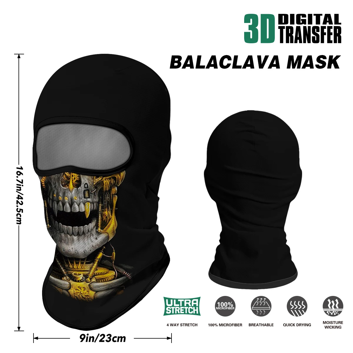 Fahrradmaske Vollgesichts-Motorradhelm Sonnenschutz-Innenfutter Sommer Atmungsaktiv, Totenkopf Halloween Herren Kopfbedeckung Sturmhaube – Detail 4