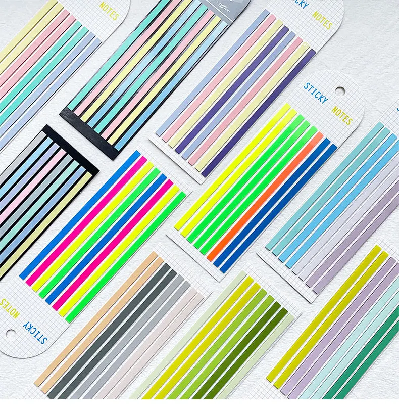 12 Packs 1920 Sheets Transparent Sticky Notes Self-Adhesive Annotation Books Bookmarks Memo Pad Index Tabs Stationery