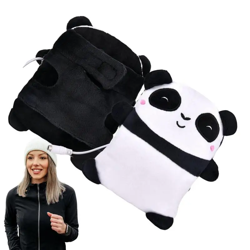 Thermal Gloves Warm Heated Gloves Panda Bread Heating Mittens USB Powered Fingerless Heated Gloves Half Wearable Heated Typing