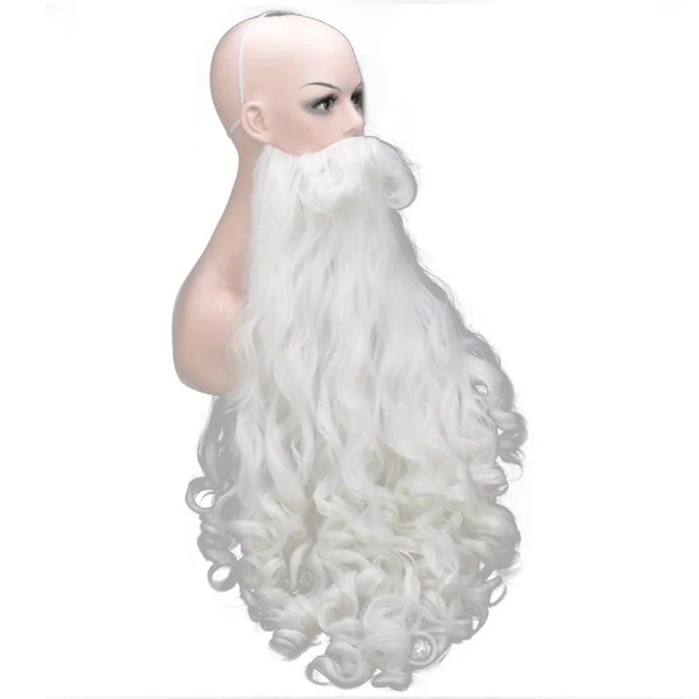 Soowee Christmas Costumes Santa Claus Wig and Beard Synthetic Hair Short SantaClaus Xmas Gift Cosplay Wigs