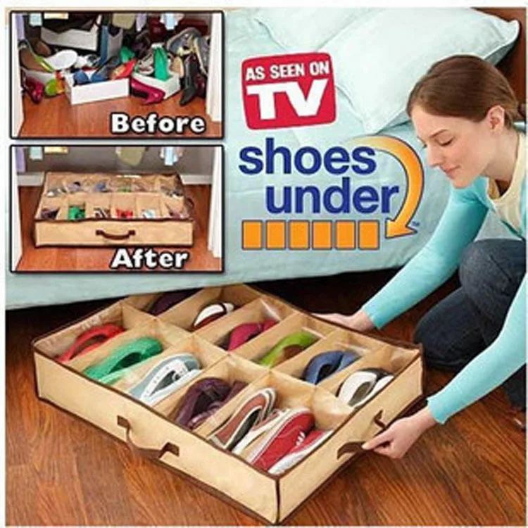 

12 grid transparent storage shoe box 12 grid dust-proof and moisture-proof shoe box