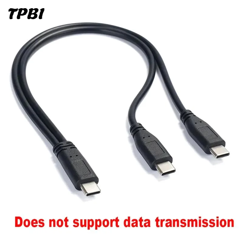 Type-C Male to Dual Type-C Male Cable 3A 15W Charging Splitter Cord for Phone Tablet Accessory