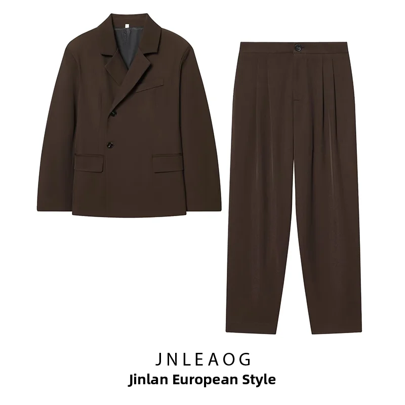 

Fashionable Double-Breasted Suit Jacket And Pants Set for Women Autumn New Style Versatile Design Long Sleeve Collared Outfit