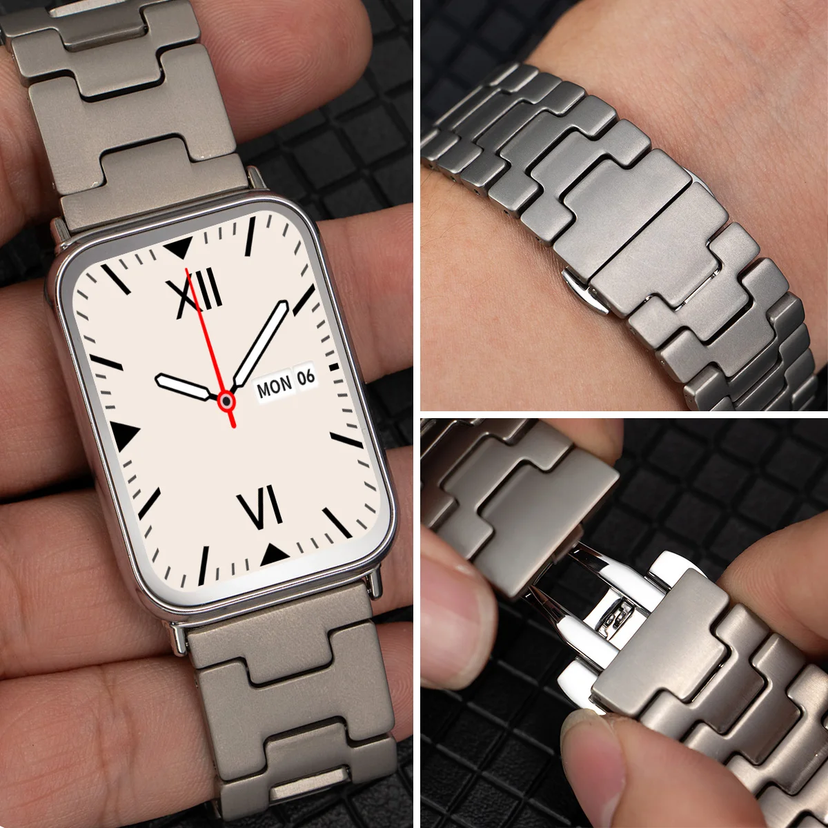 Titanium Strap for Xiaomi Mi Band 9 Pro/Mi Band 8 Pro Metal Bracelet Accessories Replaceable Wristband for Redmi Watch 6/5/4