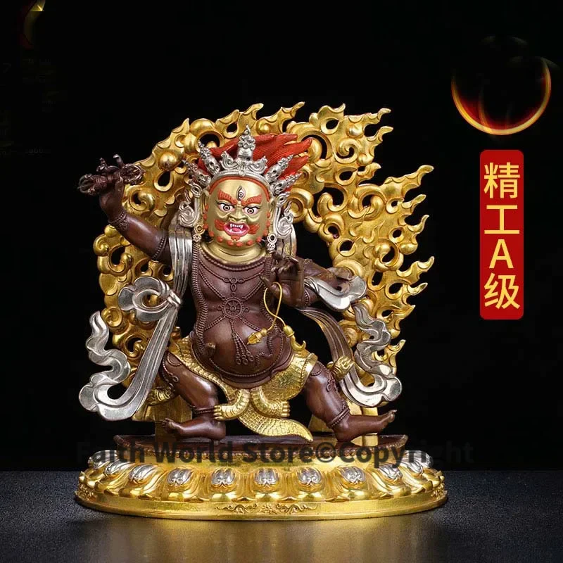

23CM High grade gold gilding Buddha brass statue HOME family effective protection Tibetan Nepal Vajradhara Vajrapani Buddha