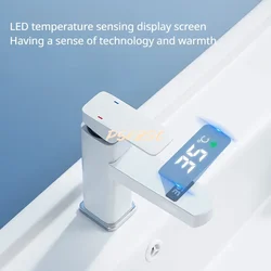 Household Bathroom Wash Face Digital Display Temperature Control Faucet Dual Connection Bathroom Tap Water Cold and Hot Faucet
