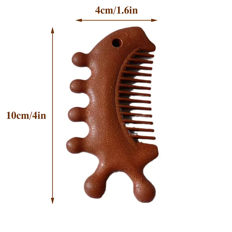 Peine de masaje meridiano corporal, peine de plástico de cinco dientes anchos, terapia de acupuntura, circulación sanguínea, peine de pelo liso antiestático