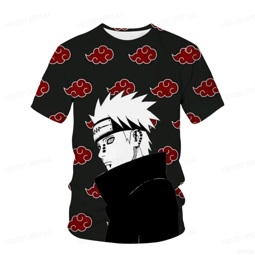 تي شيرت رجالي ساسوكي بنين بنات تي شيرت ثلاثية الأبعاد طباعة ناروتو كم قصير Akatsuki تي شيرت رجالي أنيمي المتضخم الرجال الملابس