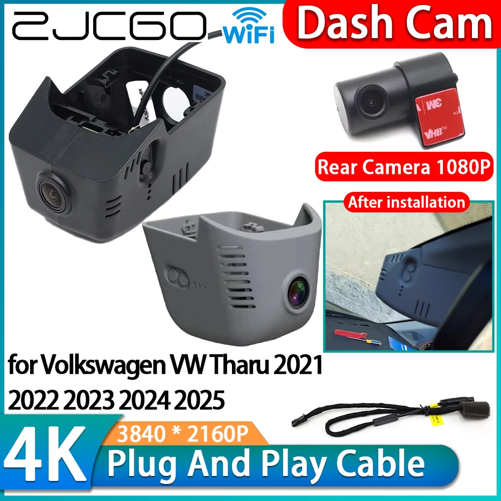 

ZJCGO for Volkswagen VW Tharu 2021 2022 2023 2024 2025 4K Wifi DVR IMX335 OEM Car Video Recorder Dash Cam Front Rear Camera