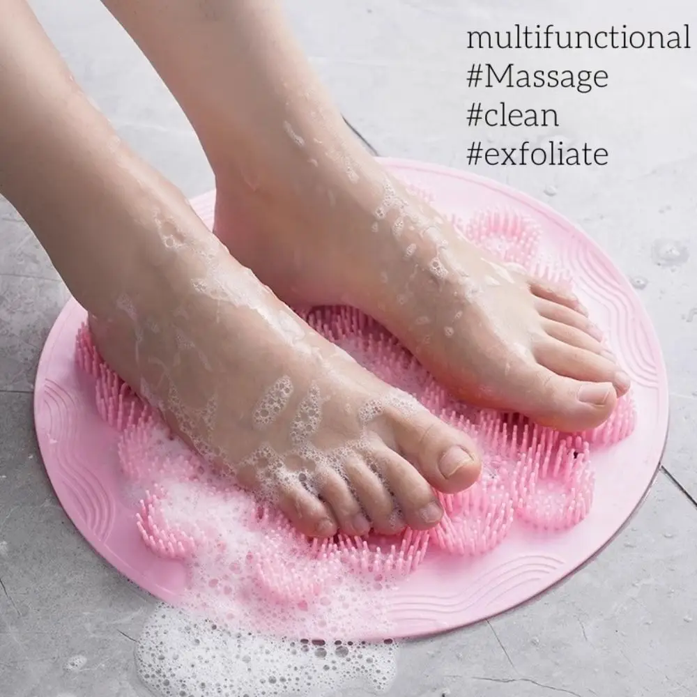 

Solid Color Back Scrubber TPR Multifunction Back Massage Cleaning Brush Convenient Wall Mounted Exfoliating Brush Mat Wash Feet