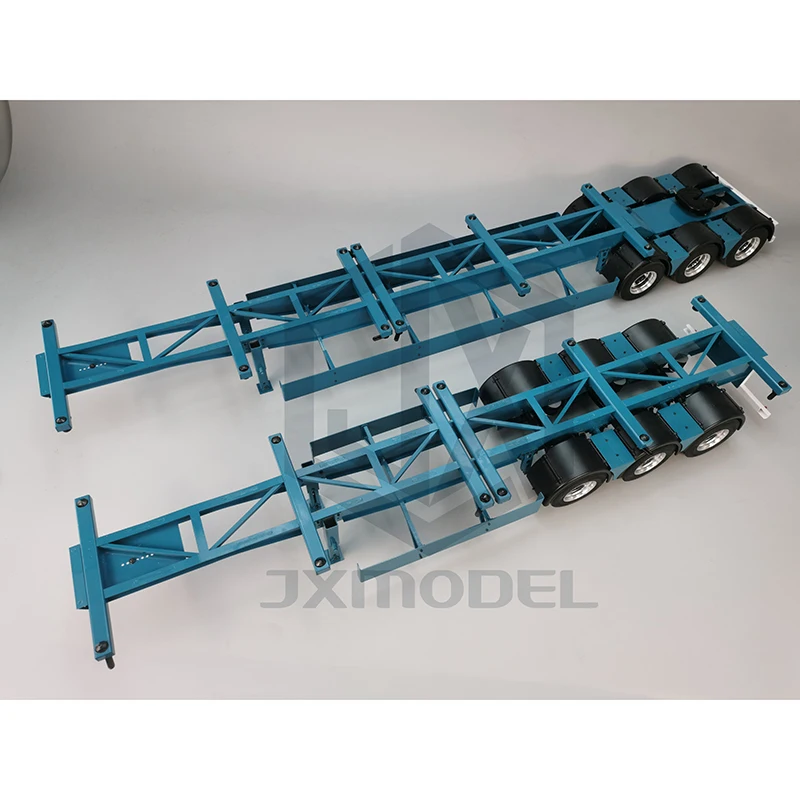 JXMODEL Double Semi-trailer for 1/14 Tamiya RC Truck Trailer Tipper Scania 770S MAN Benz Actros 3363 Volvo Car Diy Parts