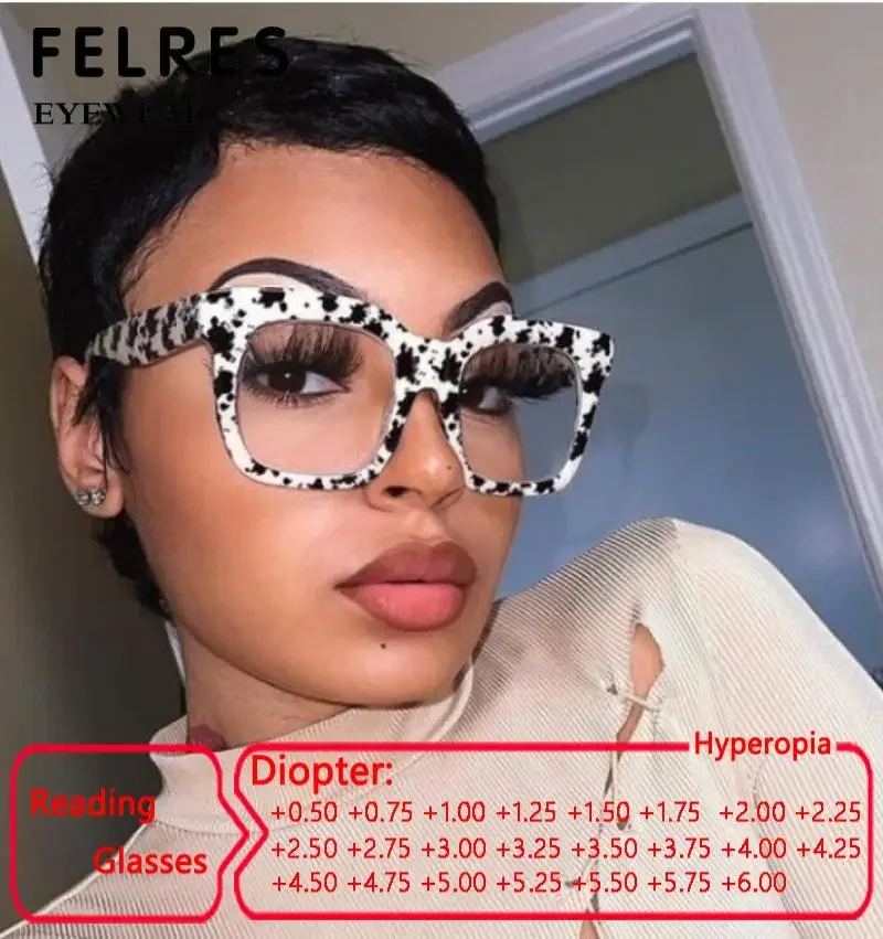 Retro New Reading Glasses Brand Designer Vintage Big Frame Eye Glasses Men Women Classic Clear Square Prescription Eyeglasses