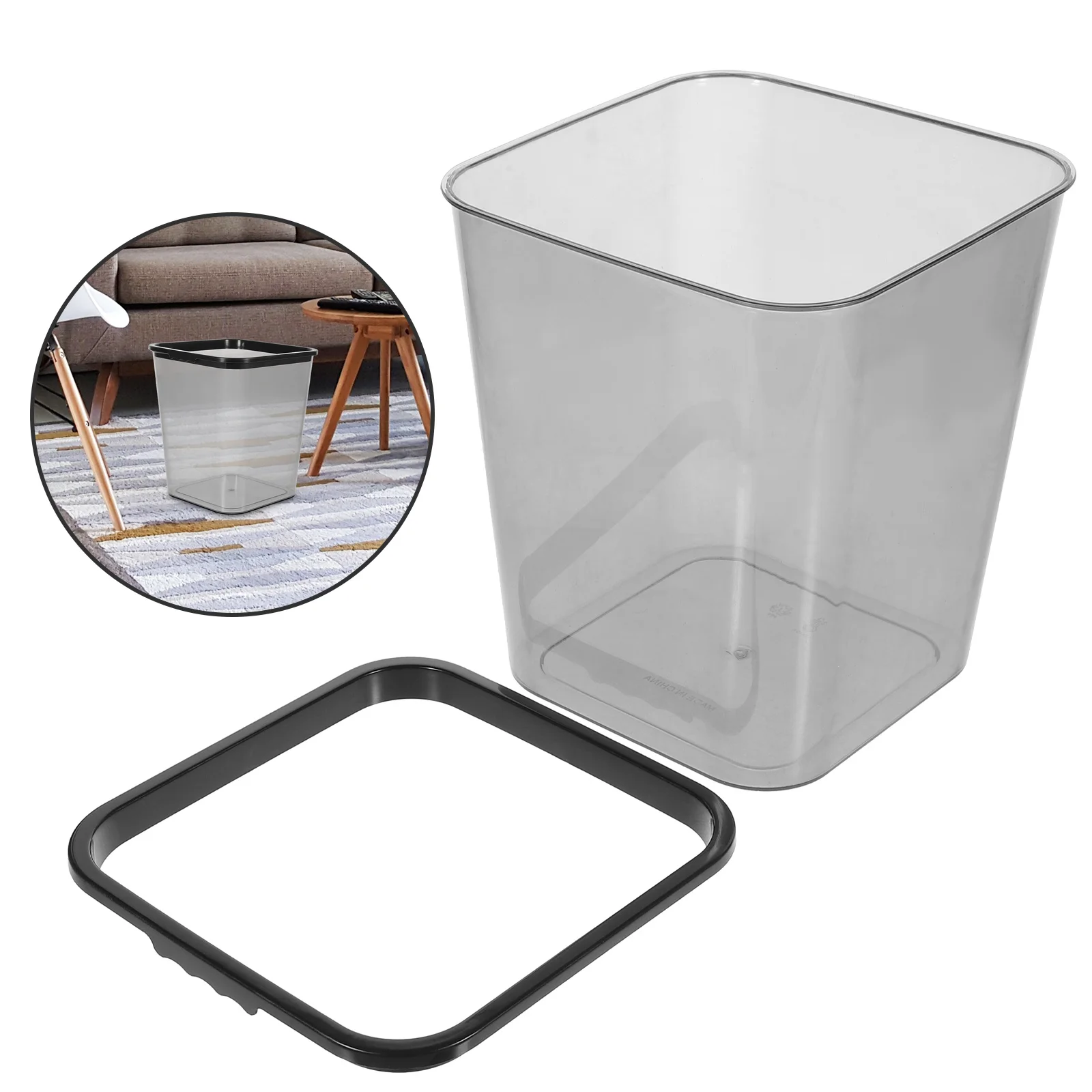

12L Large Capacity Plastic Trash Can Garbage Bin For Bedroom Bathroom Office Kitchen Container Household Trash