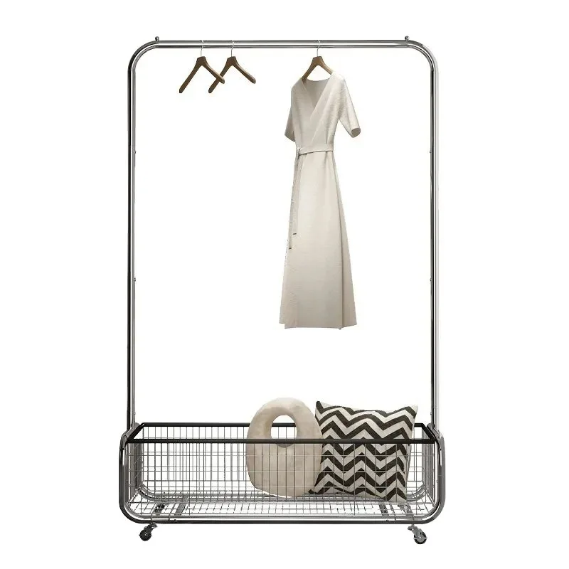 

Hanger floor-to-ceiling bedroom drying hanger mobile light luxury high-end corner coat rack overnight storage clothes rack
