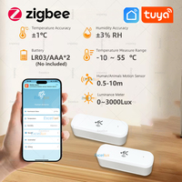Tuya ZigBee 10G PIR Motion Sensor With Luminance Temperature Humidity Detection Infrared Detector For Smart Life Home Automation