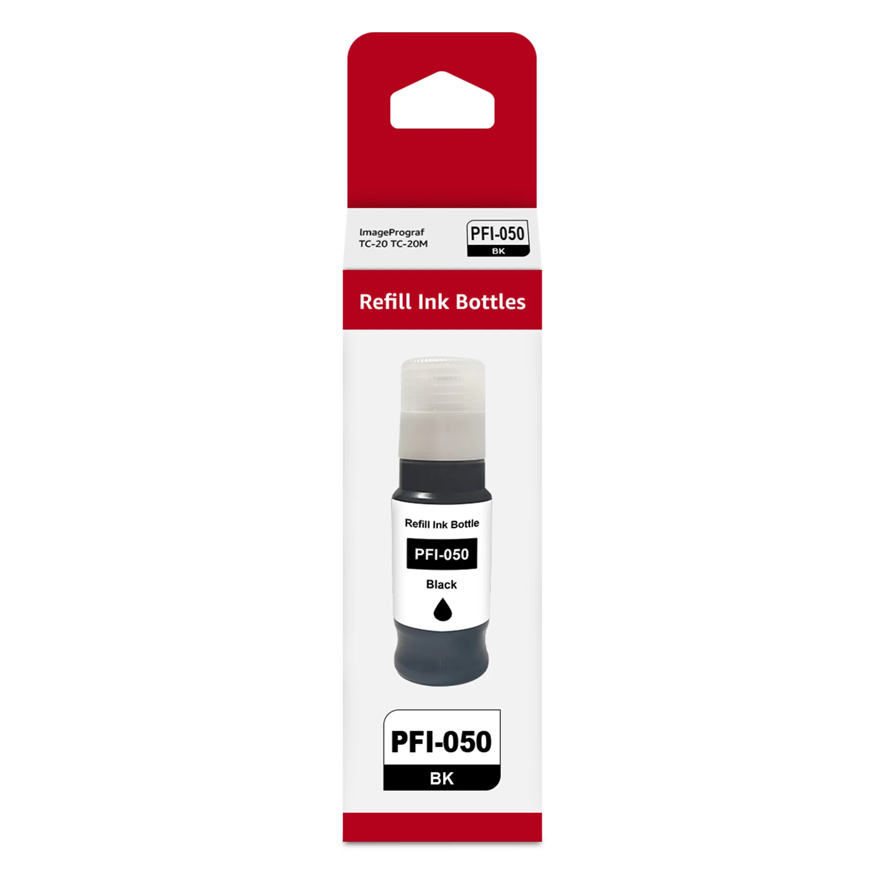 PFI-050 Pigment Ink Bottle Set Compatible for ImagePrograf TC-20 TC-20M Printers, TC20M TC20 Ink Refills (4-Pack, BK/C/M/Y)