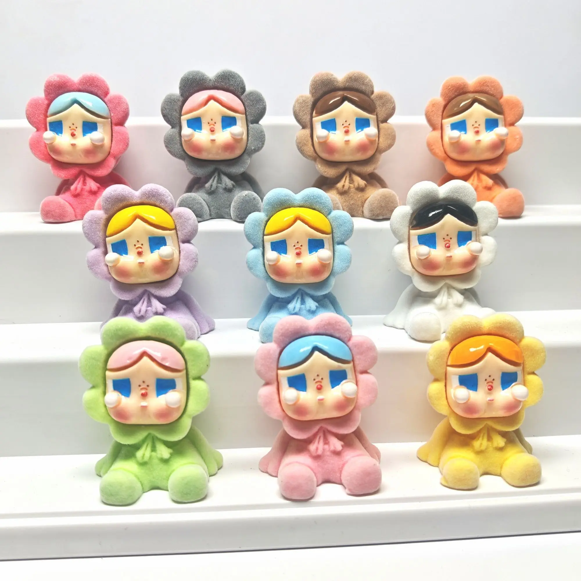 

Crybaby 10pcs Flower Plush Resin Pendant Handmade DIY Accessories Particles Plush Perimeter Toy Ornaments Hanging Ornaments Gift