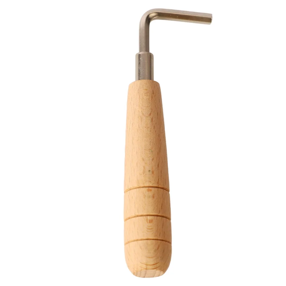 Wood+Metal Guitar Truss Rod Wrench Non-Slip Grip Silver+Wood Hex Wrench Spanner Hexagonal Design Portable Guitar Wrench