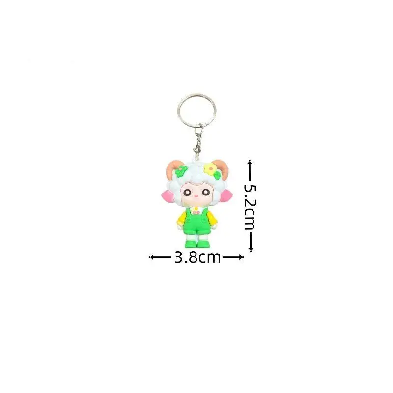 Niedliche Cartoon-Schaf-PVC-Schlüsselanhänger mit hübschen Outfits, robustem Metallring für schöne Taschendekoration, Geschenk für Kinder und Freunde. – Detail 14