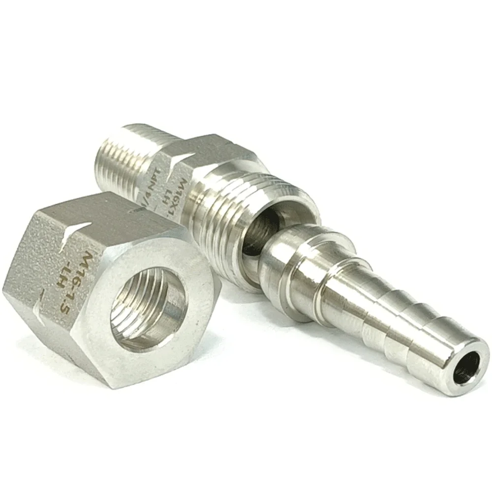 1/4 "NPT do króciec do węża 8mm lub 3mm 1/8" złącze łącznik rur ze stali nierdzewnej kompresji SUS316L