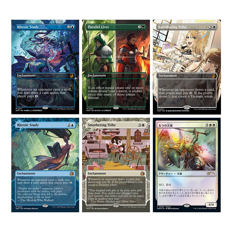 

Homemade Magic The Gatherings Storms Trading Card Game Rhystic Study Smothering Tithe Parallel Lives Collection Card Toys Gift