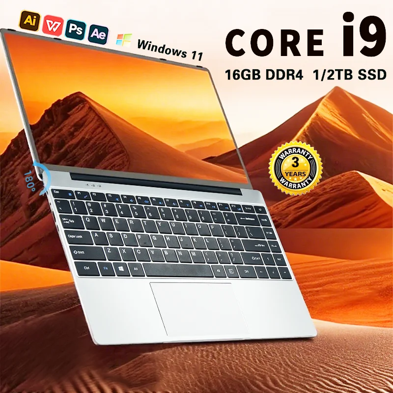

NEW Core i9-8950HK Gaming laptop 16GB RAM 1/2TB SSD Windows 11 Pro Office Portable laptops 14.1-inch Notebook computer pc