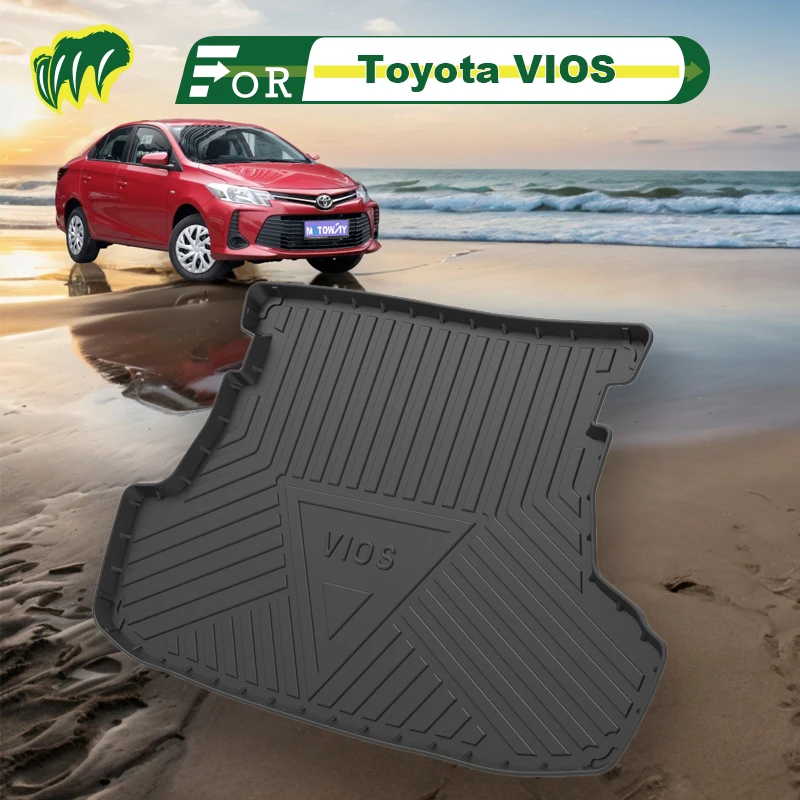 

For Toyota VIOS 09 10 11 12 17 21 2008-2022 Custom Fit Car Trunk Mat All Season Cargo Mat 3D Shaped Laser Measured Trunk Liners