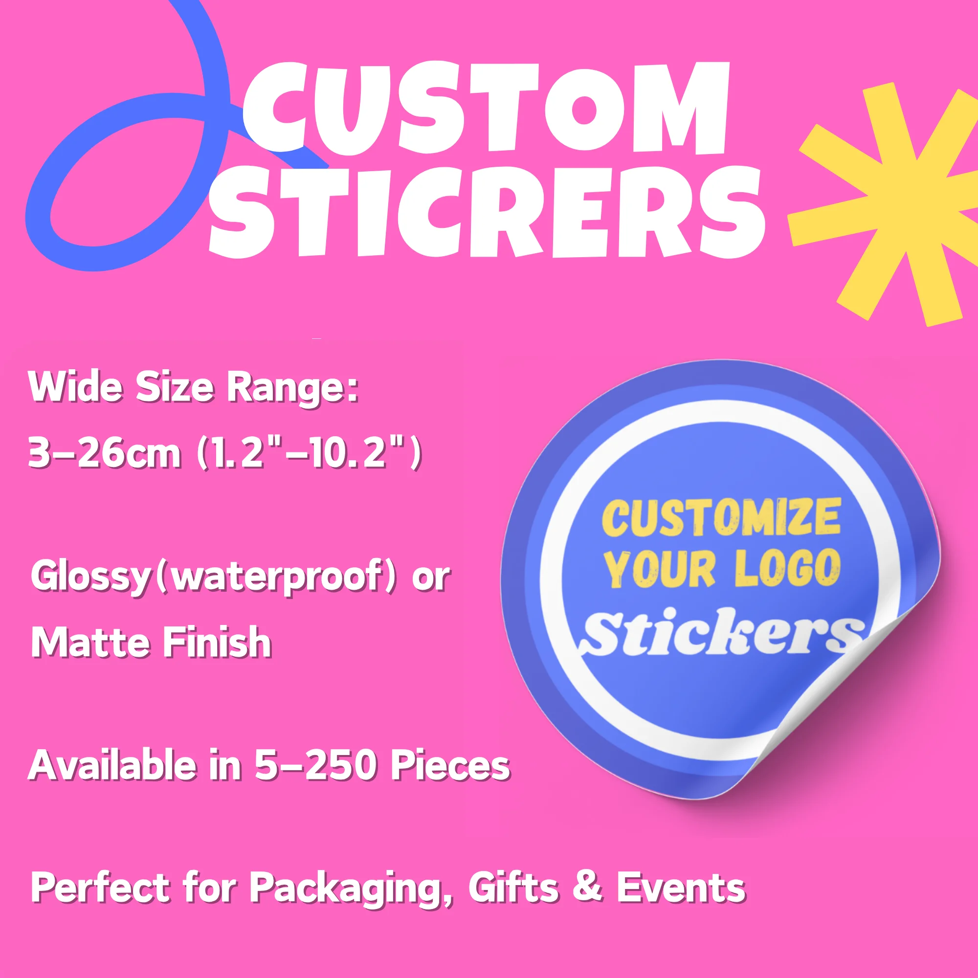 Adesivi personalizzati Etichette rotonde con logo personalizzato Adesivi impermeabili dal design personale per matrimoni, compleanni, confezioni di buste per confezioni regalo