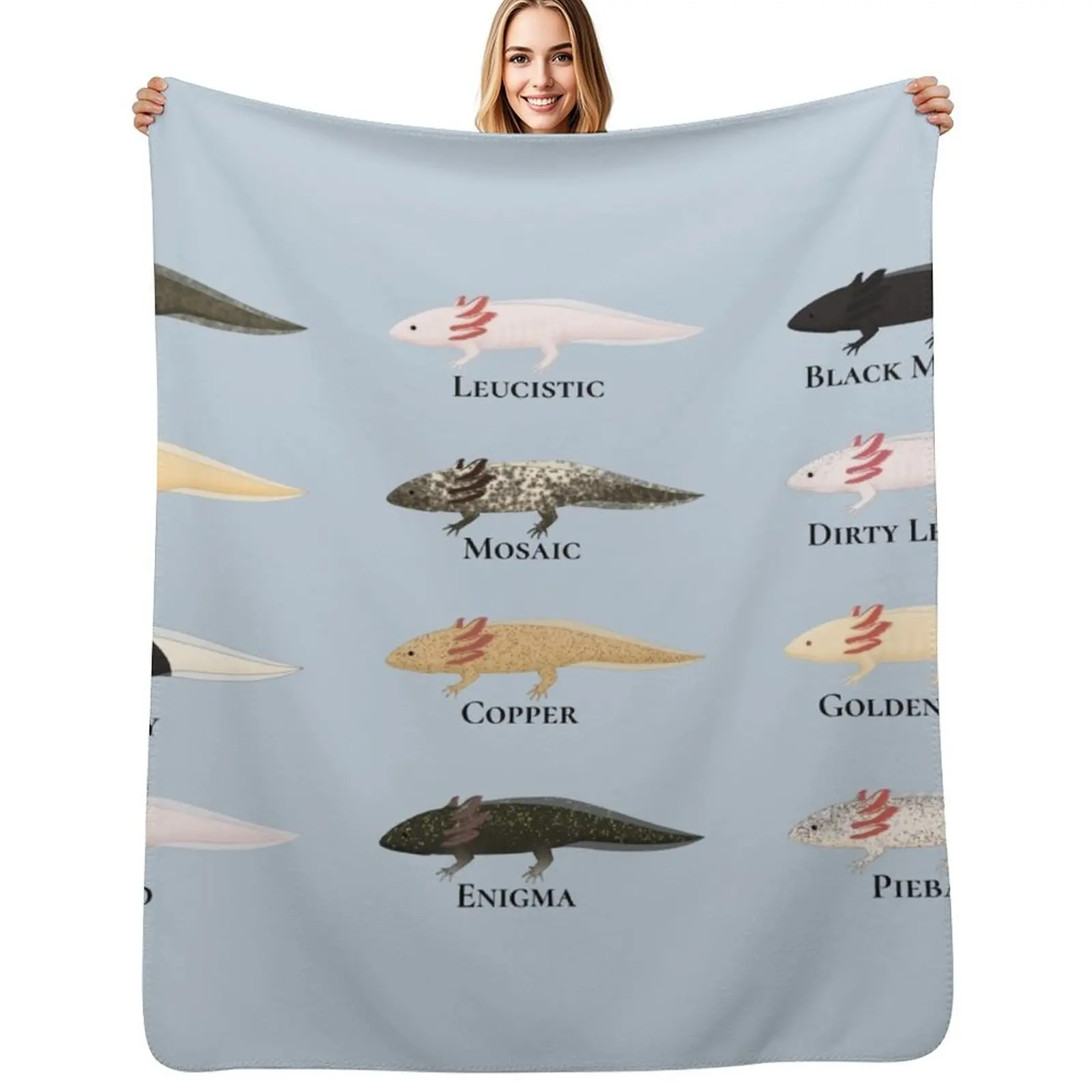 Every Axolotl with Labels Throw Blanket Shaggy Decorative Beds Soft Plaid Large sofa bed christmas gifts Blankets