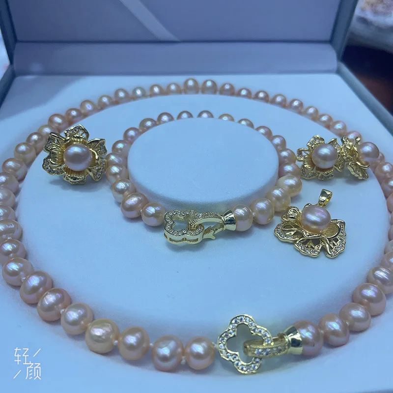 

Freshwater Pink Pearl Set6-9mmMultiple options available, fashionable and versatile2025New variety of styles pearl necklaces
