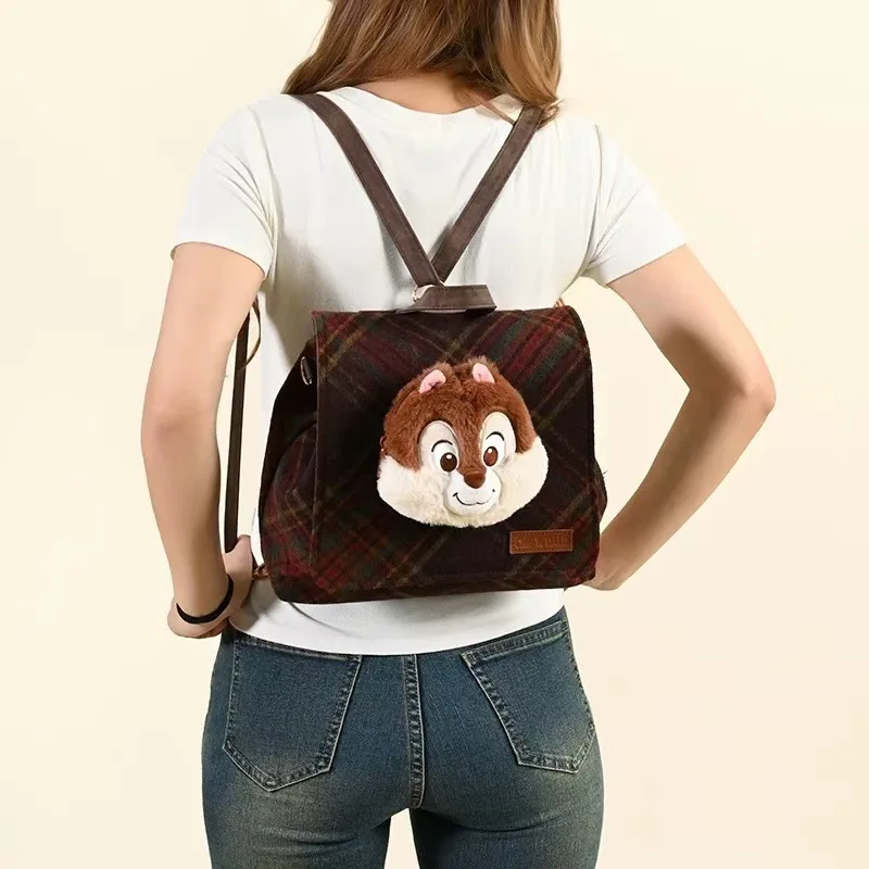 

New Disney Kawaii Anime Chip & Dale Large Capacity Backpack Cute Sweet Cartoon Shoulder Bag Lovely Handbag Gifts for Girls