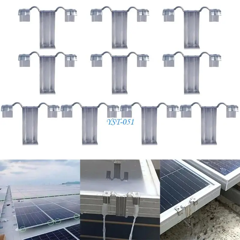 E15A Photovoltaic Water Guide Clamps Durability Stainless Steel Solars Water Drainage Clip For Solars Panel Installation