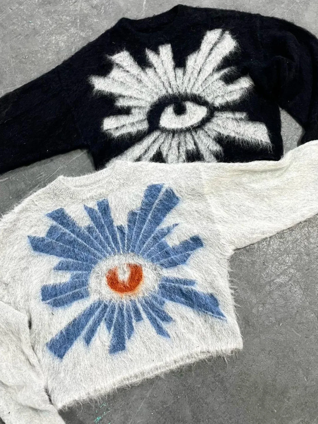 스트리트 슬레 아이렛 니트 스웨터 라운드 넥 루즈핏 엑스 롱 슬리브 편안한 소프트 파이버 패셔너블 캐주얼 탑