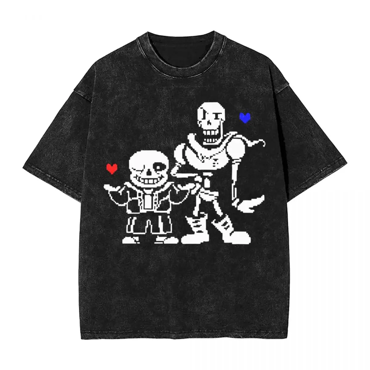 

Undertale Sans And Papyrus Frisk Red Heart Washed футболки уличная одежда в стиле хип-хоп винтажная футболка футболки для мужчин и женщин с коротким рукавом
